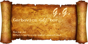 Gerbovics Gábor névjegykártya
